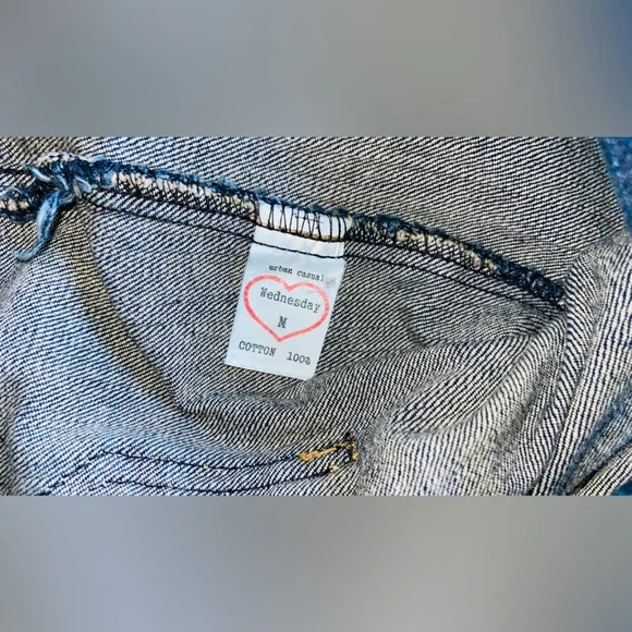 VGU ”Wednesday” Girls Sz-M Jean Jacket🐆Leopard Accent Print-Color, Sleeve, Cuffs - Picture 14 of 16